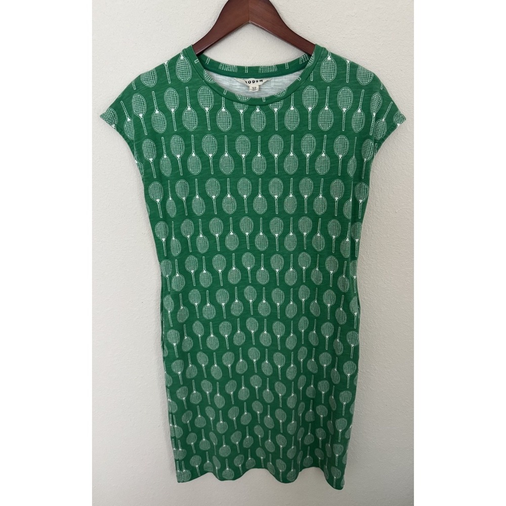 Boden Imo Cotton Short Dress Rich Emerald Tennis Size 6 Long Preppy Casual